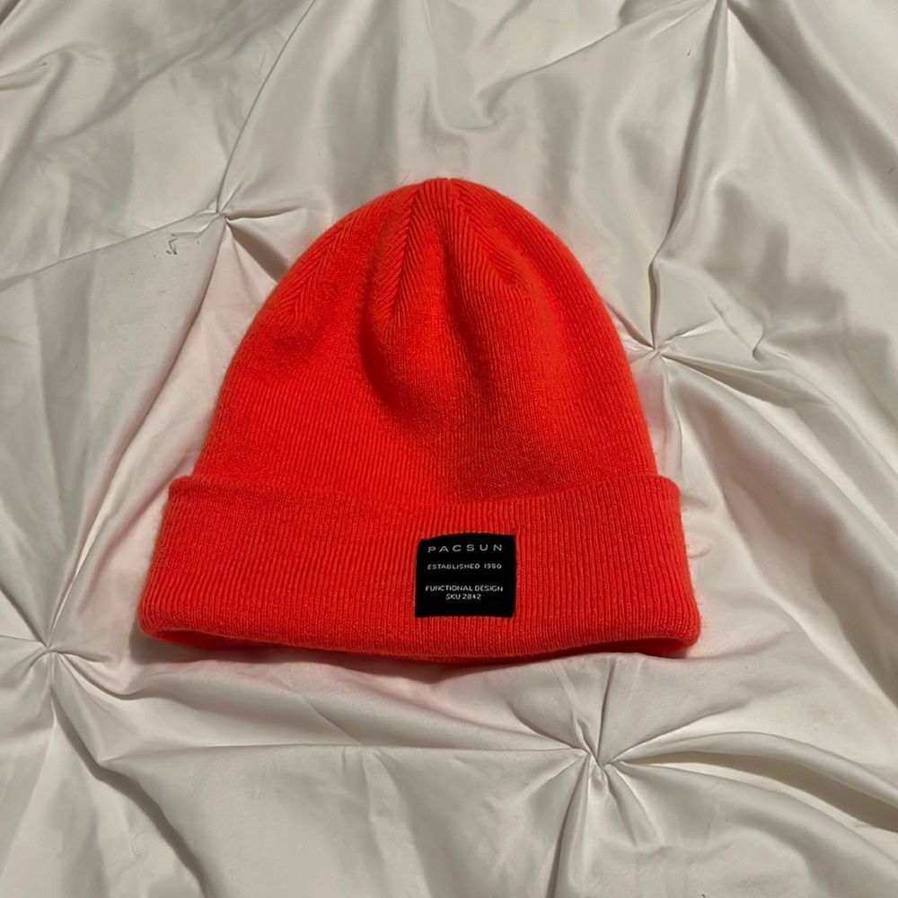Neon orange beanie